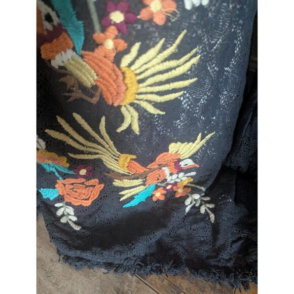 Angel + Premium Black Embroidered Floral Bird Cardigan - Size S - Picture 4 of 5